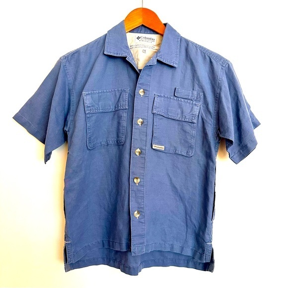 Columbia Boys Blue Fishing Shirt Size Medium - Picture 1 of 8